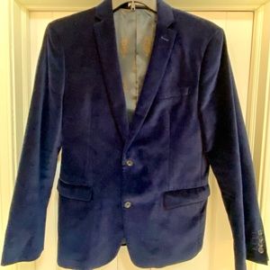 Men’s 40R Slim Fit Bar lll Deep Blue Velvet Blazer